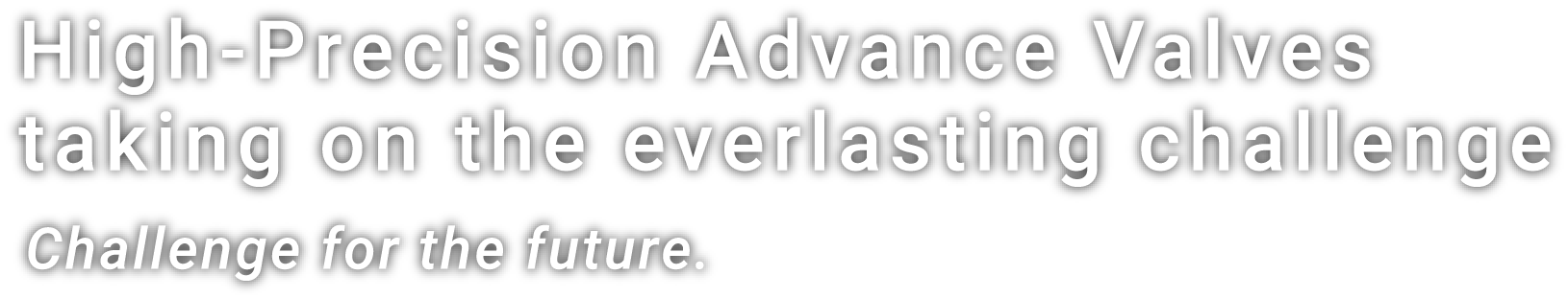 High-Precision Advance Valves taking on the everlasting challenge.challenge for the future